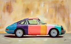 Paul Smith Porsche 911 by Roz Wilson - Original Painting on Stretched Canvas sized 42x26 inches. Available from Whitewall Galleries